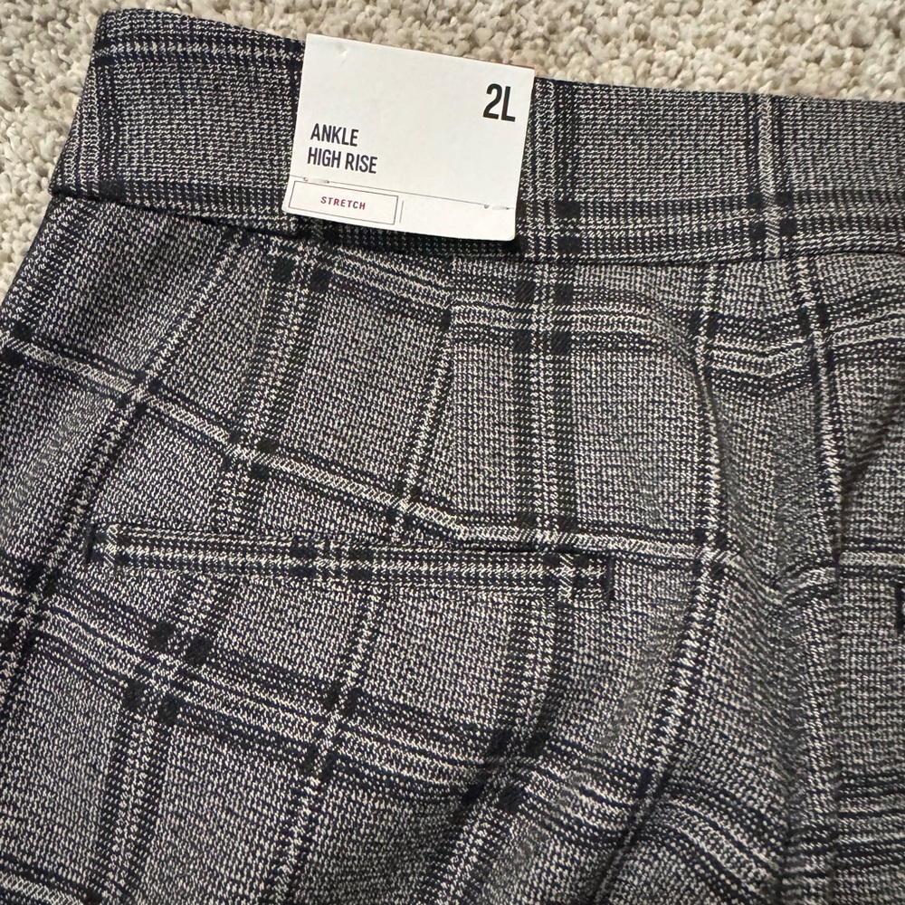 NWT Express Editor High Waisted Straight Ankle Stretch Pant | Size 2L | Plaid - Picture 5 of 7